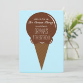 Schokolade Eiscreme Kon-Party Einladungen (Stehend Vorderseite)