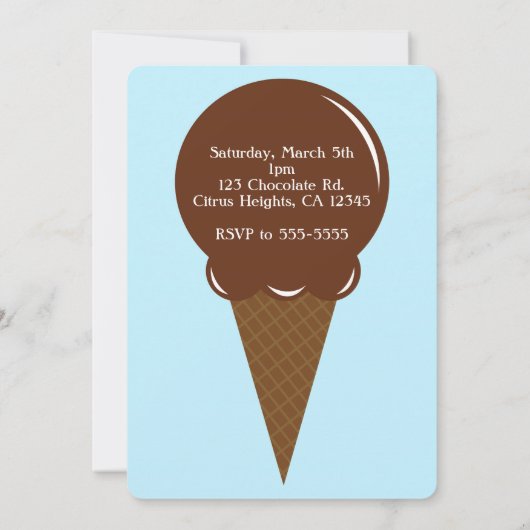 Schokolade Eiscreme Kon-Party Einladungen (Rückseite)
