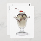 Schokolade Eiscreme Sundae Postkarte (Vorne/Hinten)
