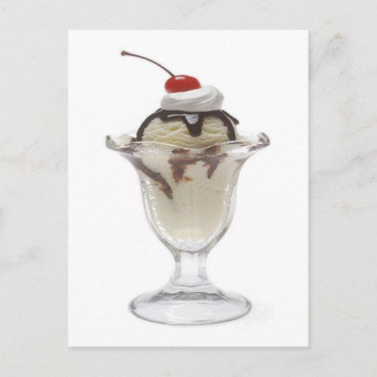 Schokolade Eiscreme Sundae Postkarte (Vorderseite)