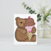 Schokolade Eiscreme Teddy Postkarte (Stehend Vorderseite)