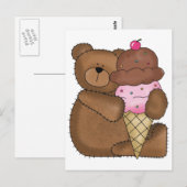 Schokolade Eiscreme Teddy Postkarte (Vorne/Hinten)