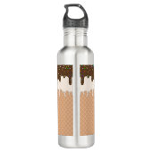 Schokolade Eiscreme Waffelkronensprinkle Monogramm Edelstahlflasche (Rückseite)