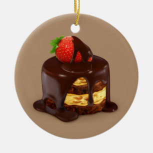 Schokolade-Eiskremkuchen Keramik Ornament