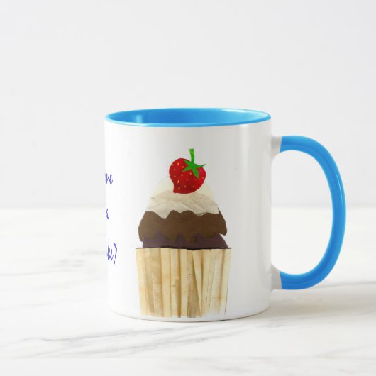 Schokolade Erdbeere Cupcake Ringer Tasse (Rechts)