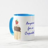 Schokolade Erdbeere Cupcake Ringer Tasse (Vorderseite Links)