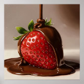 Schokolade Erdbeere - Detaillierte Farbgebung Poster (Vorne)