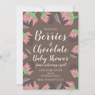 Schokolade Erdbeere Frucht Beere Babyparty Einladung