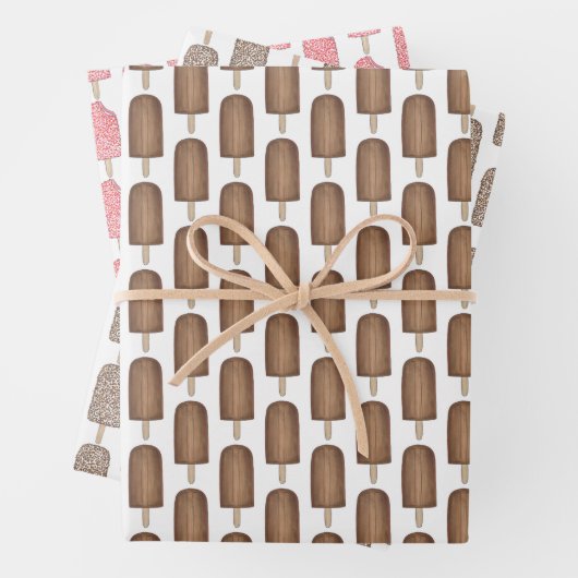 Schokolade Erdbeere Fudgesicle Eiscreme Popsiv Geschenkpapier Set (Beispiel)