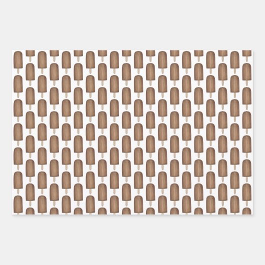Schokolade Erdbeere Fudgesicle Eiscreme Popsiv Geschenkpapier Set (Vorderseite)
