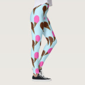 Schokolade & Erdbeere Ice Creme Cones Blue Lounge Leggings (Rechts)