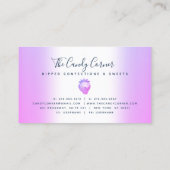 Schokolade Erdbeere Konfektion Lila Tropfen Visitenkarte (Rückseite)