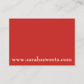 Schokolade Erdbeere Schokolade Konditorei Koch Foo Visitenkarte (Rückseite)