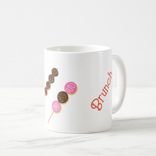 Schokolade Erdbeere und Donuts Brunch Kaffeetasse (VorderseiteRechts)