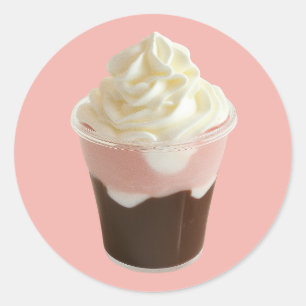 Schokolade, Erdbeere und Vanilla-Nachtisch Runder Aufkleber