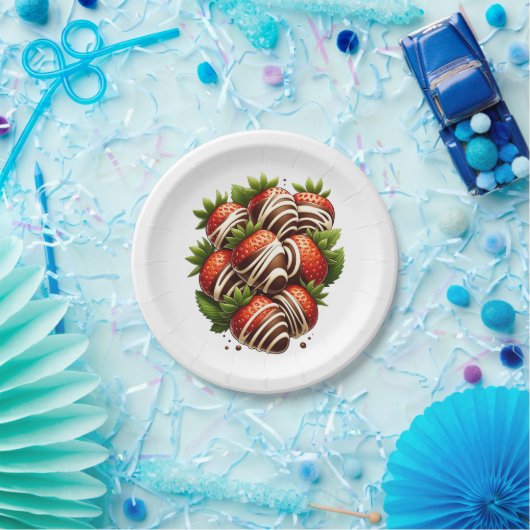Schokolade Erdbeeren Erdbeeren Dessert Party Pappteller (Party)