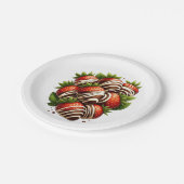 Schokolade Erdbeeren Erdbeeren Dessert Party Pappteller (Schrägansicht)