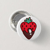 Schokolade Erdbeeren Herz Classic Button (Vorne & Hinten)