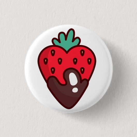 Schokolade Erdbeeren Herz Classic Button (Vorderseite)