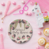 Schokolade Erdbeeren Imitate Glitzer Kinderdusche Pappteller (Party)