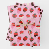 Schokolade Erdbeeren Liebe Wrapping Paper Set 3 Geschenkpapier Set (Beispiel)
