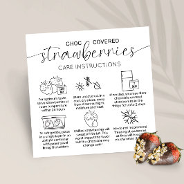 Schokolade Erdbeeren Minimale Pflegeanleitung Quadratische Visitenkarte