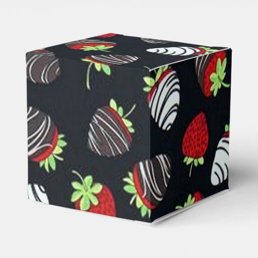 Schokolade Erdbeeren Muster Herz-Gesichtskasten Geschenkschachtel (Rückseite)