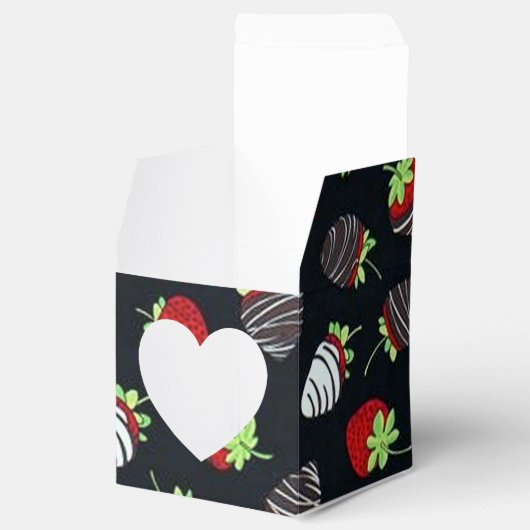 Schokolade Erdbeeren Muster Herz-Gesichtskasten Geschenkschachtel (Geöffnet)
