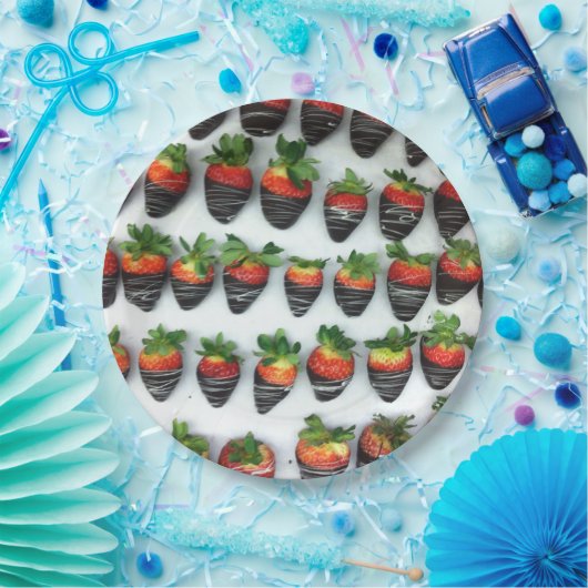 Schokolade Erdbeeren Pappteller (Party)