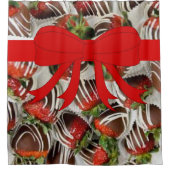 Schokolade Erdbeeren Valentinduschvorhang Duschvorhang (Vorderseite)
