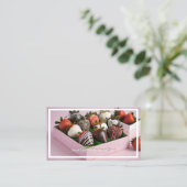 Schokolade Erdbeeren Visitenkarte (Stehend Vorderseite)