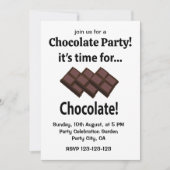 Schokolade Es ist Zeit für Schokolade-Party Einladung (Vorderseite)