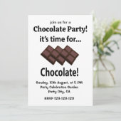 Schokolade Es ist Zeit für Schokolade-Party Einladung (Stehend Vorderseite)