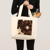 Schokolade Floral Print Tote Bag Jumbo Stoffbeutel (Vorderseite (Produkt))