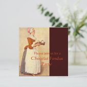 SCHOKOLADE FONDUE DINNER PARTY EINLADUNG (Stehend Vorderseite)