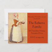 SCHOKOLADE FONDUE DINNER PARTY EINLADUNG (Rückseite)