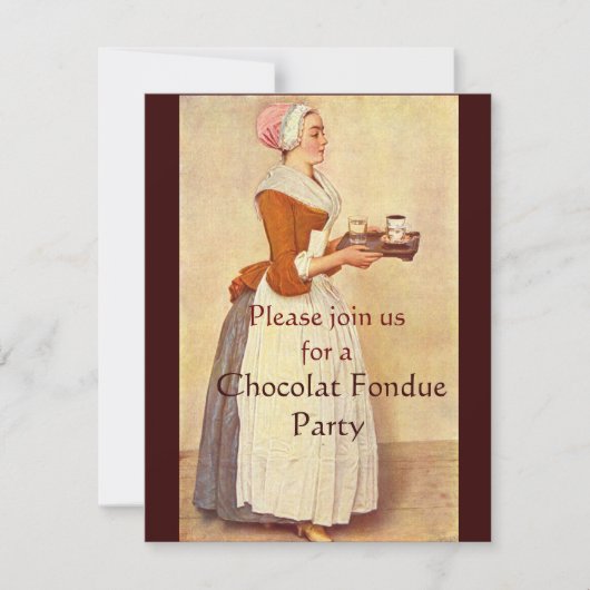SCHOKOLADE FONDUE DINNER PARTY EINLADUNG (Vorderseite)