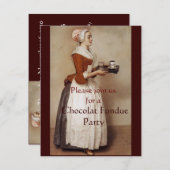SCHOKOLADE FONDUE DINNER PARTY EINLADUNG (Vorne/Hinten)