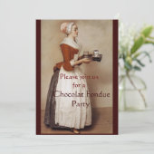 SCHOKOLADE FONDUE DINNER PARTY EINLADUNG (Stehend Vorderseite)