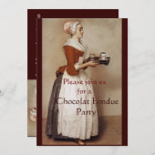 SCHOKOLADE FONDUE DINNER PARTY EINLADUNG (Vorne/Hinten)