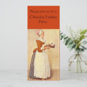 SCHOKOLADE FONDUE DINNER PARTY EINLADUNG (Stehend Vorderseite)