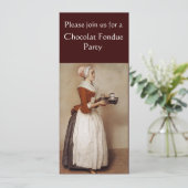 SCHOKOLADE FONDUE DINNER PARTY EINLADUNG (Stehend Vorderseite)