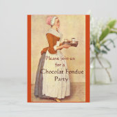 SCHOKOLADE FONDUE DINNER PARTY EINLADUNG (Stehend Vorderseite)