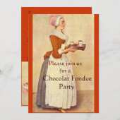 SCHOKOLADE FONDUE DINNER PARTY EINLADUNG (Vorne/Hinten)