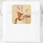 SCHOKOLADE FONDUE DINNER PARTY MONOGRAM QUADRATISCHER AUFKLEBER (Tasche)