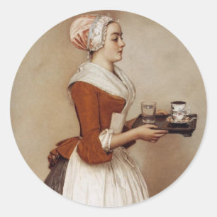 SCHOKOLADE FONDUE DINNER PARTY RUNDER AUFKLEBER