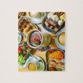 Schokolade Fondue Kaffee Erdbeere Nachtisch Essen Puzzle (Vertikal)