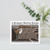 Schokolade Fondue Martini Rezept Postkarte (Stehend Vorderseite)