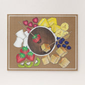 Schokolade Fondue Pot Retro Dessert Food Fruchtkuc Puzzle (Horizontal)