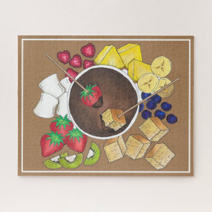 Schokolade Fondue Pot Retro Dessert Food Fruchtkuc Puzzle